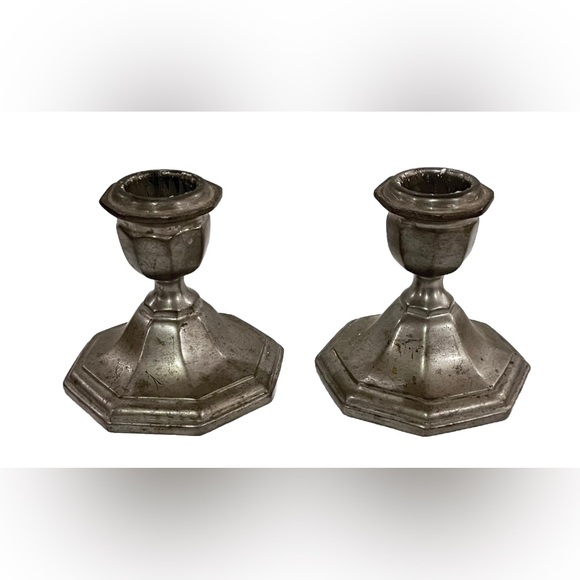 REVERE PEWTER 392  By Benedict  Lot of 2 Candlesticks VINTAGE 🕯️ - Picture 2 of 14